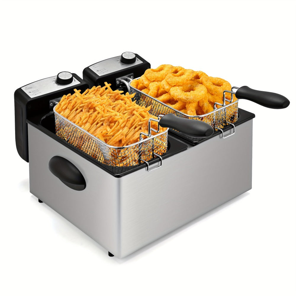 Deep Fryer with Basket 1500W | Adjustable Temperature, Removable Lid & Non-Stick Interior Pot, Viewing Window, Dishwasher-Safe Basket for Home Electric Frying – 1.5L & 2.5L Options, Black