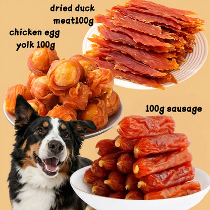 Natural Dog Treats Set Duck Chicken Milk Stick Sweet Potato Grain Free High Protein Low Fat Dental Health Gift Box Combinations for Dogs