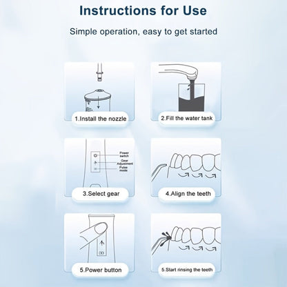 Water Flosser Portable Oral Irrigator – 360° Rotating Nozzle, 3 Pressure Modes, 4 Nozzle Tips, Rechargeable Cordless Teeth Cleaner for Travel & Daily Use
