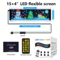 LED Scrolling Party Sign With Car Charger, APP Programmable Animated Text Light Panel, USB Powered Smart LED Display Board With USB Adapter For Christmas, New Year, Birthday, Bar & Car Decorations