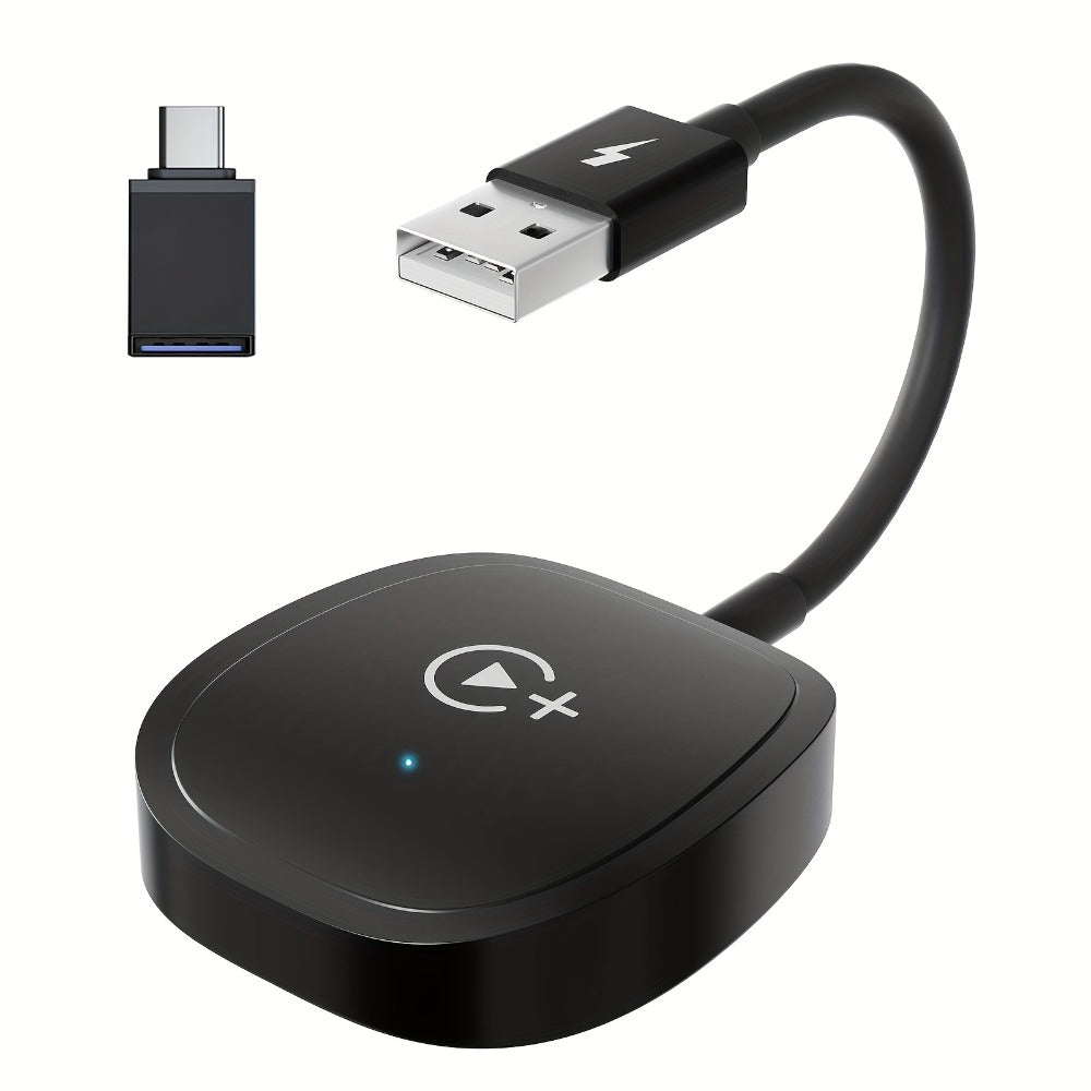Wireless CarPlay Adapter & Android Auto Dongle – Plug & Play, Stream Video Music Navigation Calls, iPhone iOS 10+ & Android Compatible
