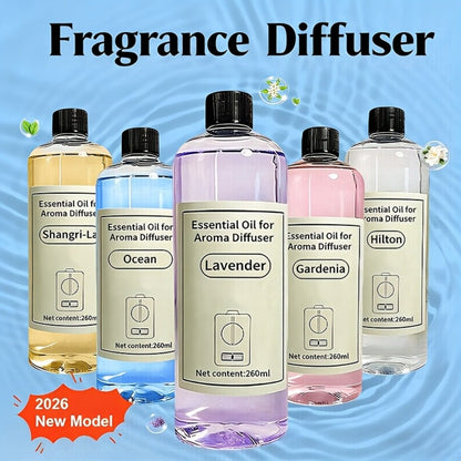 Large Capacity Essential Oil 8.79oz – Premium Long-Lasting Floral Fragrance, Leak-Proof, Diffuser Compatible | Hilton, Shangri-La, Gardenia, Lavender, Ocean