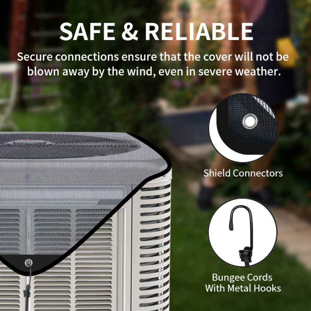 Outdoor Air Conditioner Cover 26"x26", Universal PVC Mesh AC Unit Protector, Prevents Leaves Debris Snow, Weatherproof Outdoor AC Cover for Winter Christmas Season