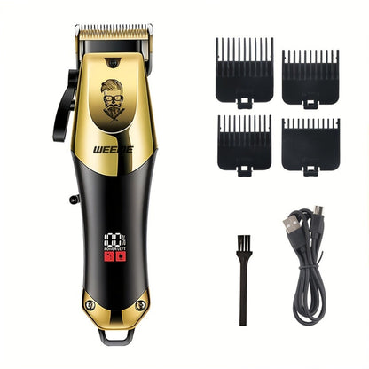Zinc Alloy Men's Grooming Kit – USB Rechargeable Hair Clipper, Nose Trimmer, Electric Shaver & Detail Trimmer Set, 3500mAh Battery, 1-4 Piece Options, White Black Gold Gift for Men