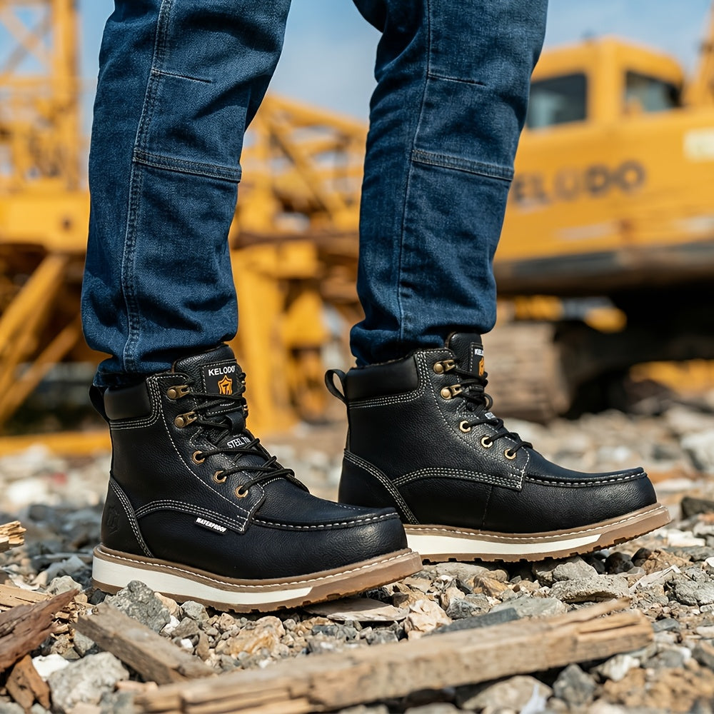 Men's Work & Safety Boots - Steel Toe Protection & Non-Slip Sole 732389