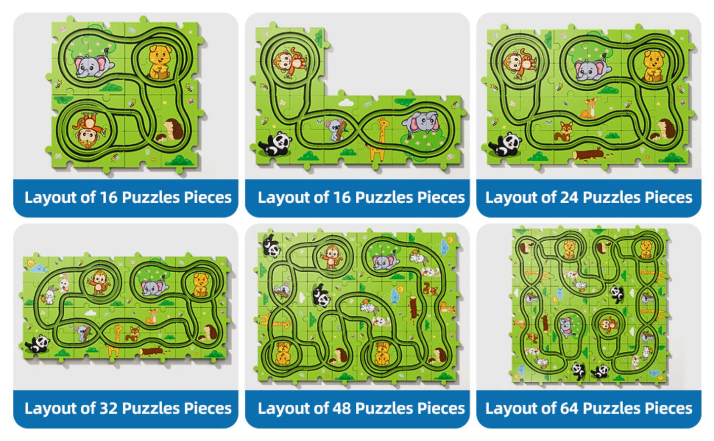 Jigsaw Puzzle Race Track Car Set Toy for Boys Kids – 39 56 73 PCS Flexible Building Track with Toy Cars | STEM Educational Play | Best Birthday Christmas Gift Ages 3 4 5 6 7