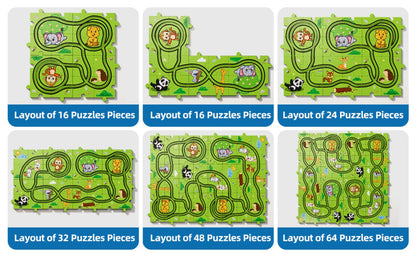 Jigsaw Puzzle Race Track Car Set Toy for Boys Kids – 39 56 73 PCS Flexible Building Track with Toy Cars | STEM Educational Play | Best Birthday Christmas Gift Ages 3 4 5 6 7