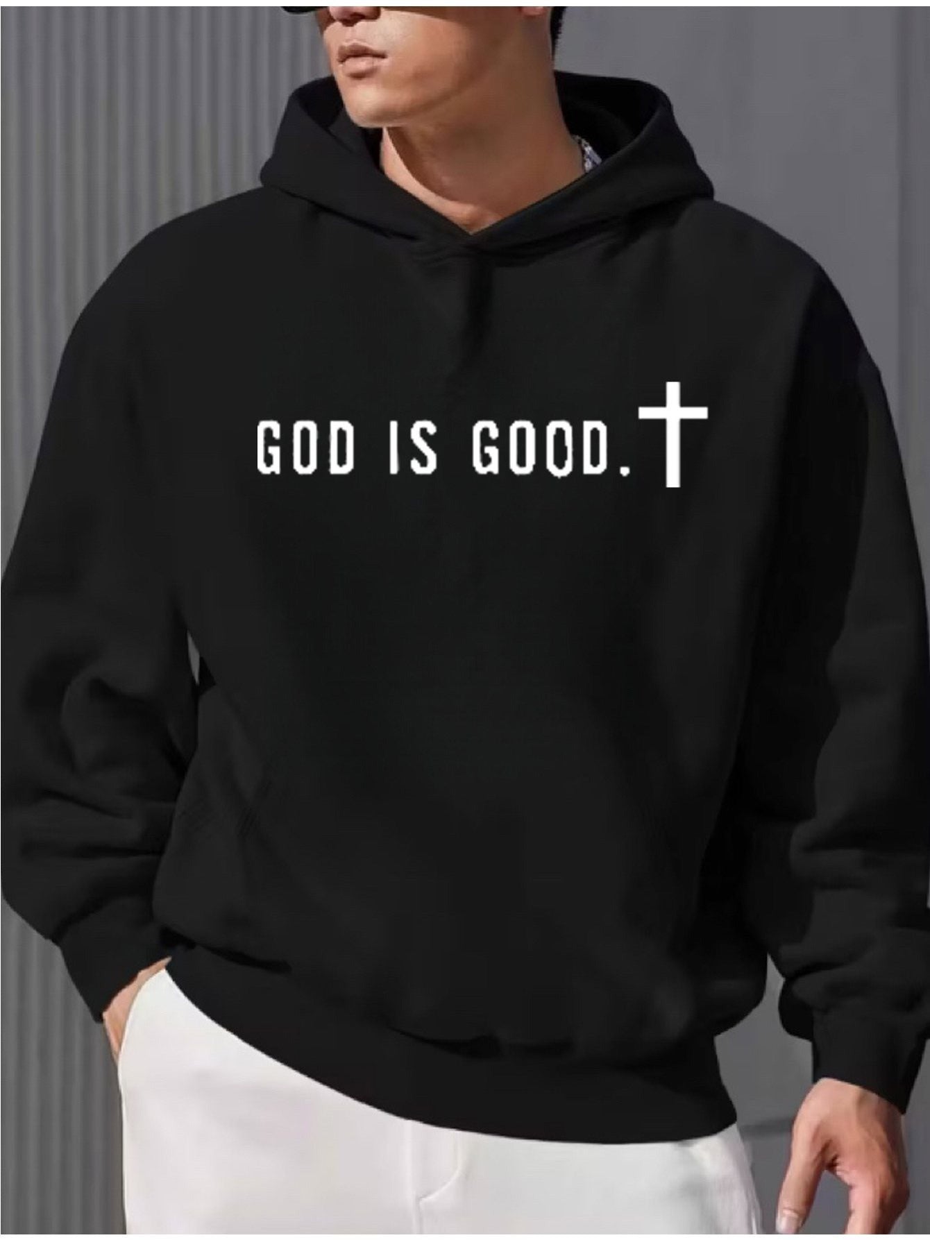 Men's Festive Graphic Hoodie - Loose Fit Holiday Print