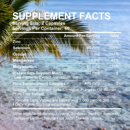 Saw Palmetto Supplement for Men – Prostate Health Support with Saw Palmetto Extract & Zinc | Urinary Flow, Hormonal Balance & Immune Defense Formula | Daily Men's Health Capsules | 120 Capsules