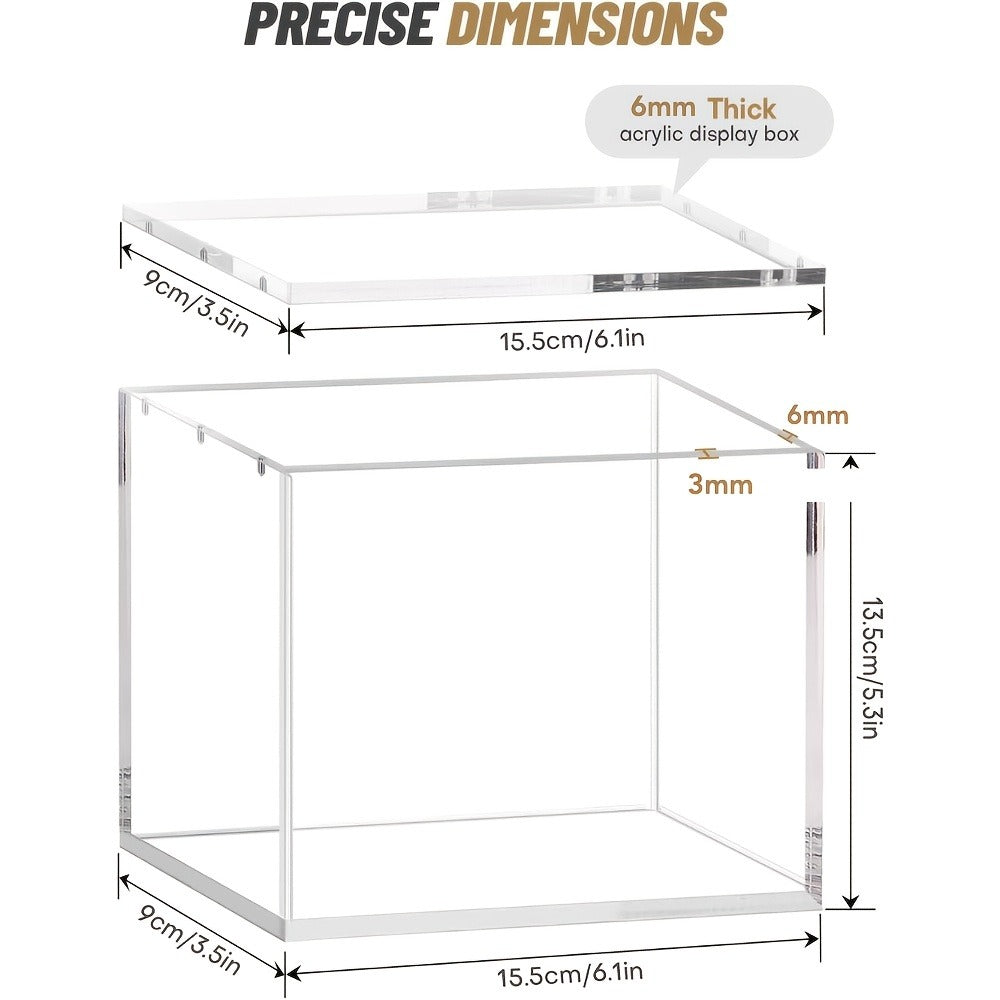 Pokemon Booster Box Acrylic Display Case – Stackable 6mm+6mm+3mm Thick Clear Case with Magnetic Lid for PKMN Booster Box Storage & Showcase, Not ETB Size