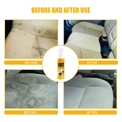 Car Interior Foam Cleaner Spray Kit 6.76oz | Multi-Surface Auto Detailing Cleaner for Dashboard Steering Wheel Seat Plastic Panel | Wash-Free Decontamination Foam with Sponge & Towel Set