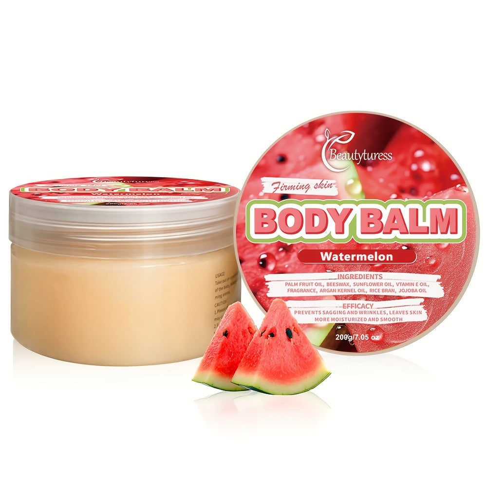 Body Butter Cream 200g Shea Butter Vitamin C Glycerin — Deep Moisturizing Body Glaze for Dry Skin Long-Lasting Hydration Hypoallergenic, 6 Fruity Scents Strawberry Peach Watermelon Blueberry Avocado
