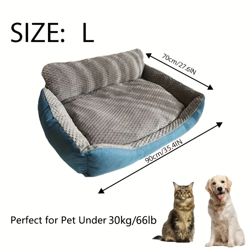 Orthopedic Dog Bed Luxury Extra Large Fluffy Winter Warm Pet Couch, Cat Sofa Kennel Cushion Pad for Small Medium Large Dogs Cats up to 110LB, 4 Sizes S to XL, Includes Cat Teaser Toy