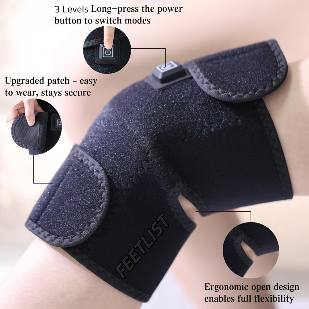Knee Massager with Heat – 3-Level Heating Pad for Knee Pain Relief, Joint & Muscle Warmth, Anti-Slip Breathable Knee Brace for Men & Women