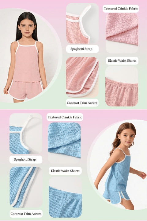 Baby Girl Casual Outfit Set - Sleeveless Summer