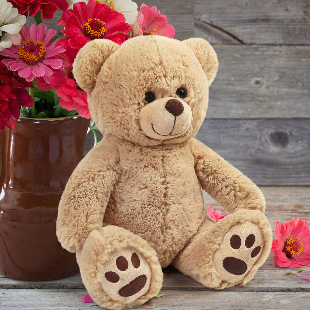 Teddy Bear Stuffed Animal 12 Inch Brown Soft Plush Huggable Classic Bear Toy Safety Eyes Cuddly Plushie Birthday Christmas Gift for Kids Toddlers Boys Girls