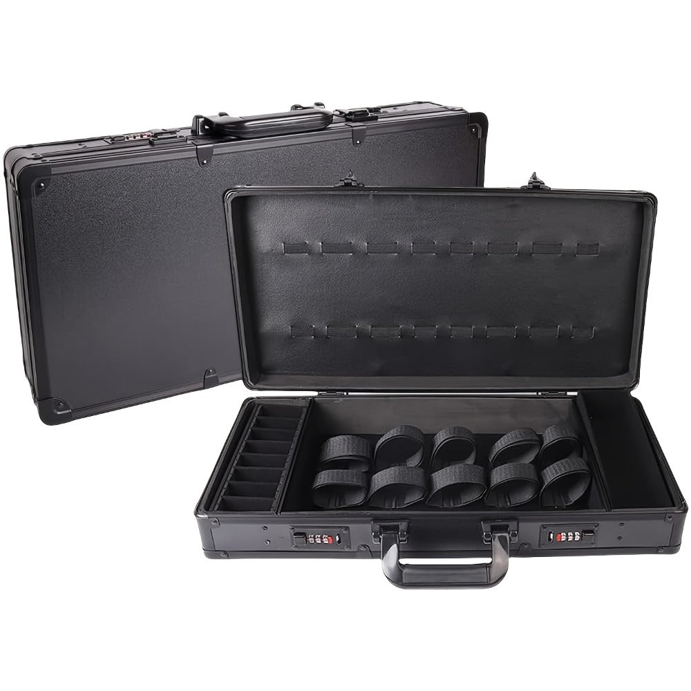 Professional Barber Bag Travel Case for Hair Stylists & Barbers — Portable Tool Carrying Case for Clippers, Scissors & Grooming Kit, Spacious Durable Mobile Barber Station Organizer, Black & Golden
