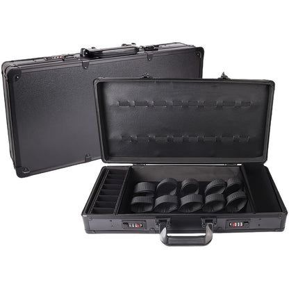 Professional Barber Bag Travel Case for Hair Stylists & Barbers — Portable Tool Carrying Case for Clippers, Scissors & Grooming Kit, Spacious Durable Mobile Barber Station Organizer, Black & Golden