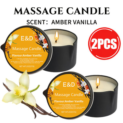 Massage Oil Candle 2-in-1 Soy Wax Scented Candle with Essential Oil — Moisturizing Warm Body Lotion for Spa Pedicure Relaxation Aromatherapy Gift for Women 2oz Multiple Scents