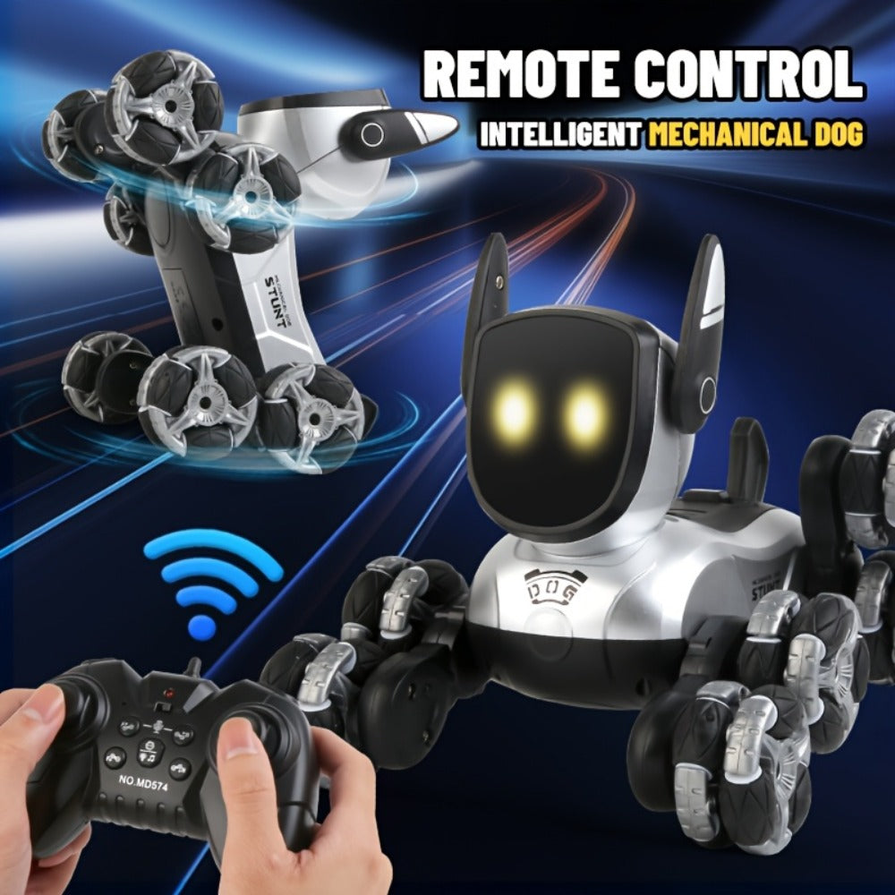 Robot Dog Toy for Kids – RC Smart Interactive Electronic Pet with Remote Control, Music & Action Show, Stunt Moves, Rechargeable STEM Gift for Boys & Girls Ages 3 4 5 6 8, Birthday Christmas Halloween
