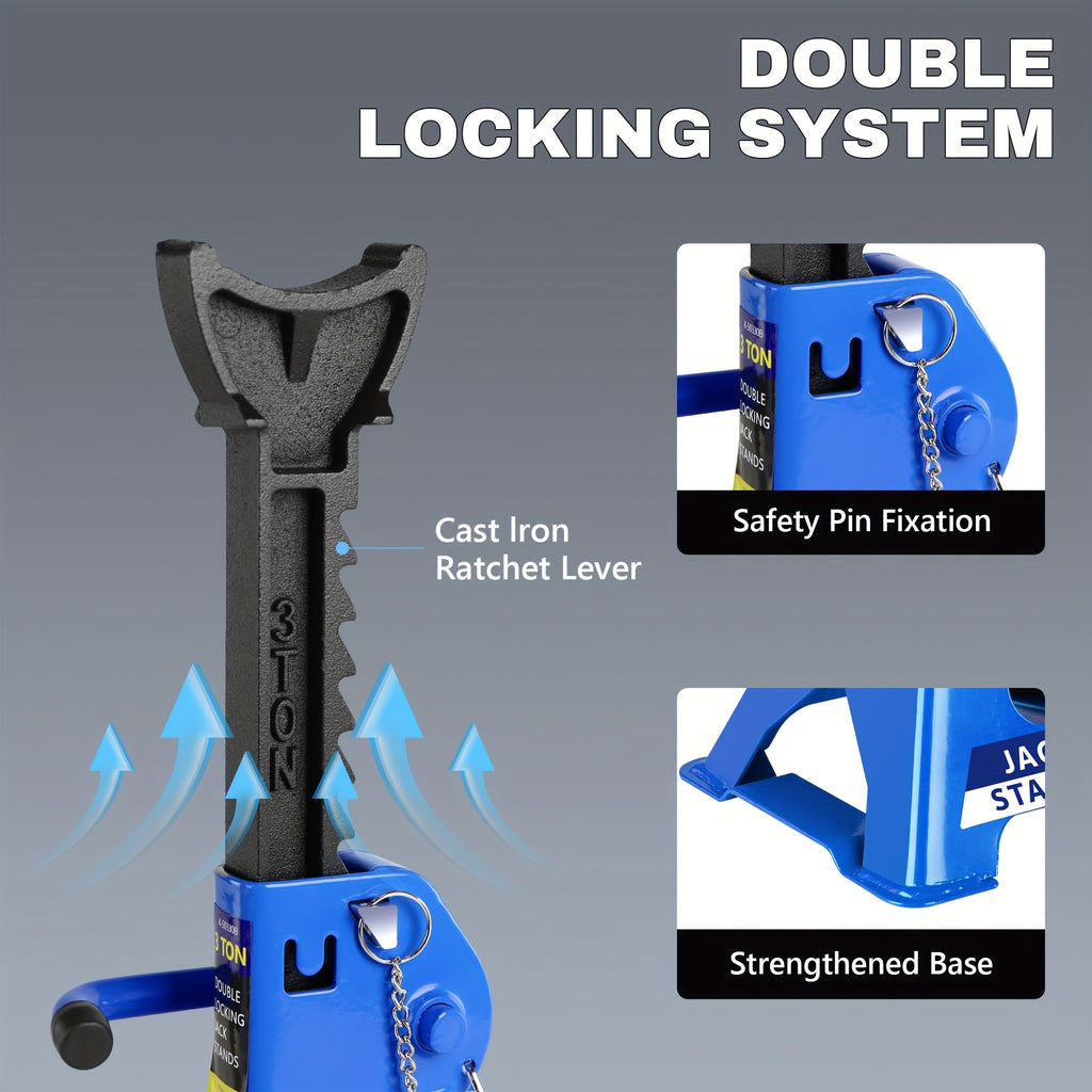 3.5T 2.5T 2T Optional Steel Floor Jack Quick Rise Piston Pump Low Profile, Hydraulic Trolley Car Jack with 2 Ratchet 3 Ton Jack Stands, Truck Jack Combo, Service Jack, Farm Jack Tire Repair