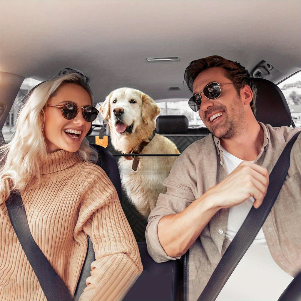Dog Car Seat Cover for Back Seat, Hard Bottom Back Seat Extender for Dogs, Car Seat Cover, Dog Car Seat, Dog Hammock for Car, Car Seat Protector, Dog Seat Cover for Back Seat- Supports 400lbs, Back Seat Pet Cover, Dog Hammock for Car SUV And Trucks