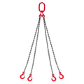 VEVOR Chain Sling, 1/4 in x 5 ft Lifting Chains with 4 Leg Grab Hooks, Heavy Duty G80 Alloy Steel Lifting Sling, 6600LBS Capacity, Adjustable Engine Chain Hoist Lifts for Cargo Security Towing