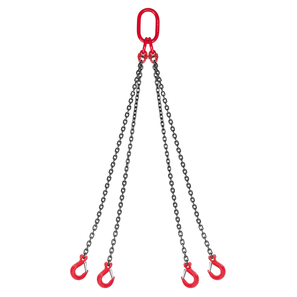 VEVOR Chain Sling, 1/4 in x 5 ft Lifting Chains with 4 Leg Grab Hooks, Heavy Duty G80 Alloy Steel Lifting Sling, 6600LBS Capacity, Adjustable Engine Chain Hoist Lifts for Cargo Security Towing