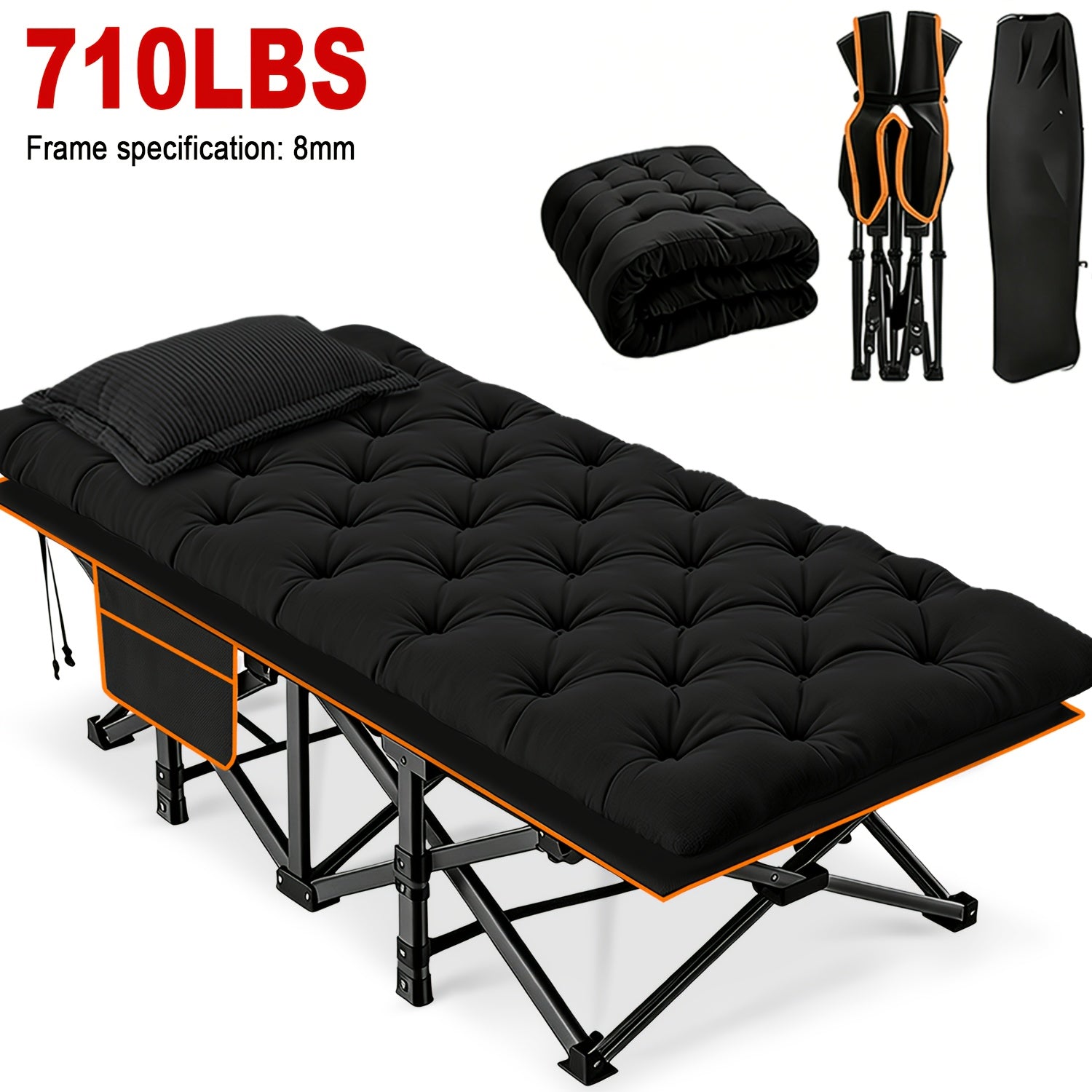 Folding Bed shown in the 【710LBS•Black】 option