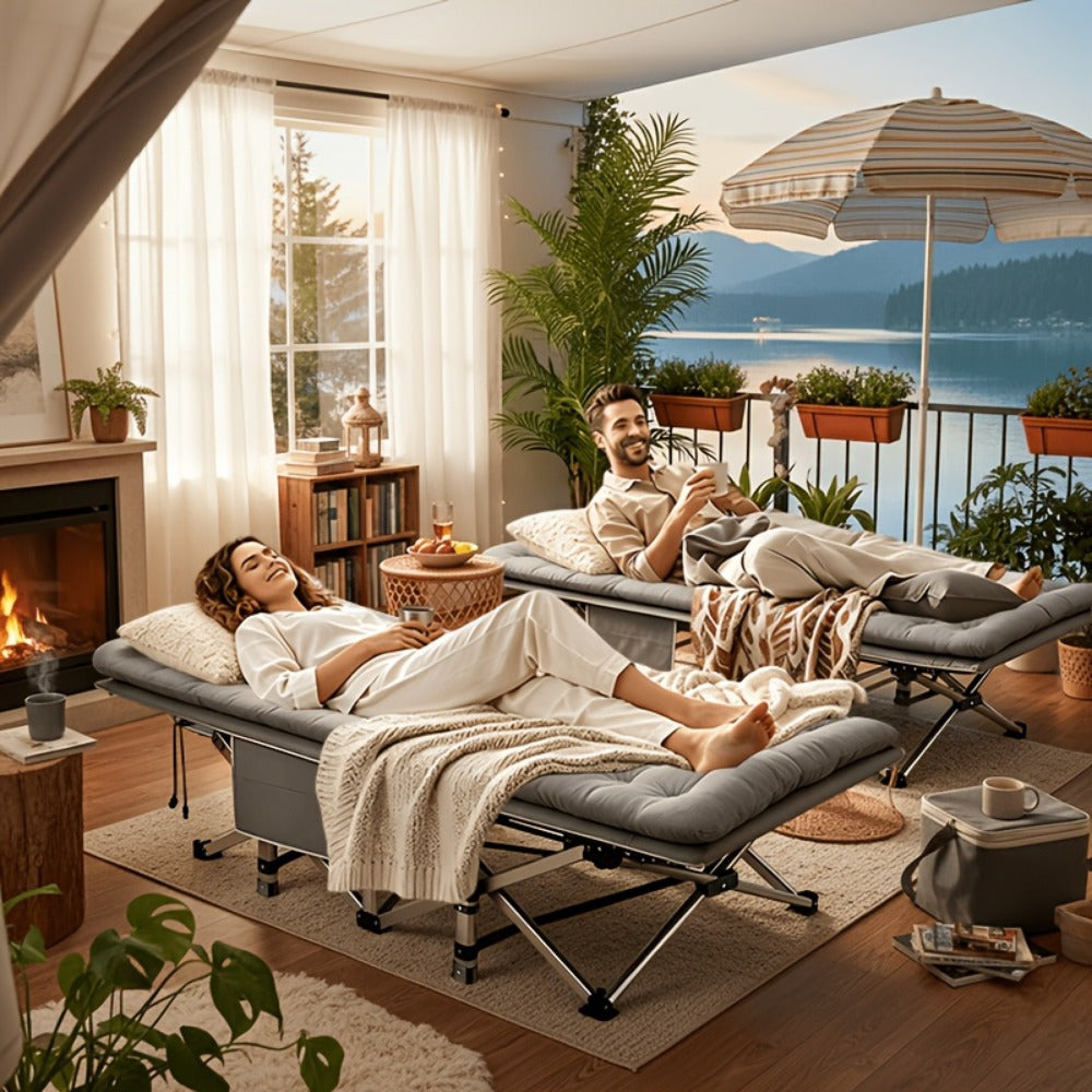 59-Inch Wide Folding Bed with Carry Bag and Tool-Free Assembly for Bedroom detail image - detail view 12