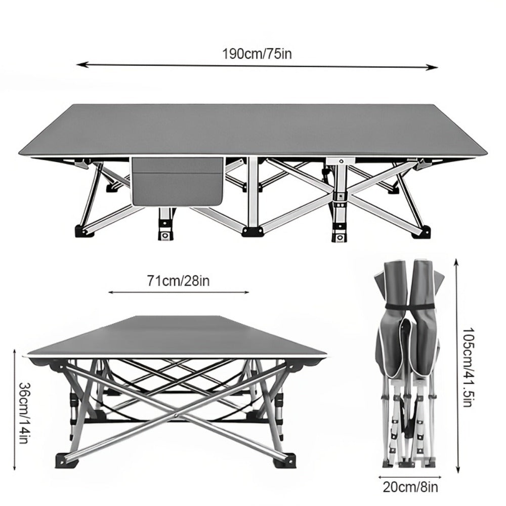 59-Inch Wide Folding Bed with Carry Bag and Tool-Free Assembly for Bedroom detail image - detail view 14