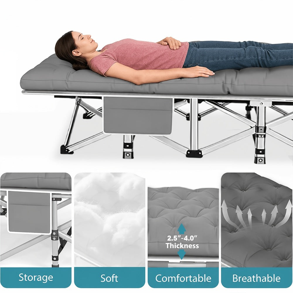 59-Inch Wide Folding Bed with Carry Bag and Tool-Free Assembly for Bedroom detail image - detail view 16
