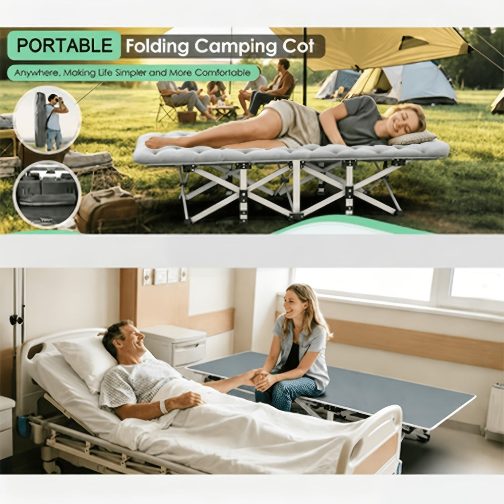 59-Inch Wide Folding Bed with Carry Bag and Tool-Free Assembly for Bedroom detail image - detail view 17
