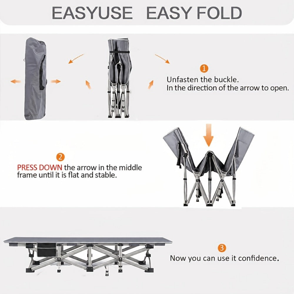 59-Inch Wide Folding Bed with Carry Bag and Tool-Free Assembly for Bedroom detail image - detail view 19