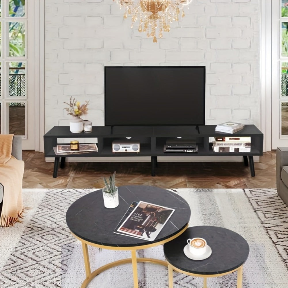 59-Inch Wood TV Stand with Cable Management for Practical Everyday Home Use in Living Room detail image - detail view 11