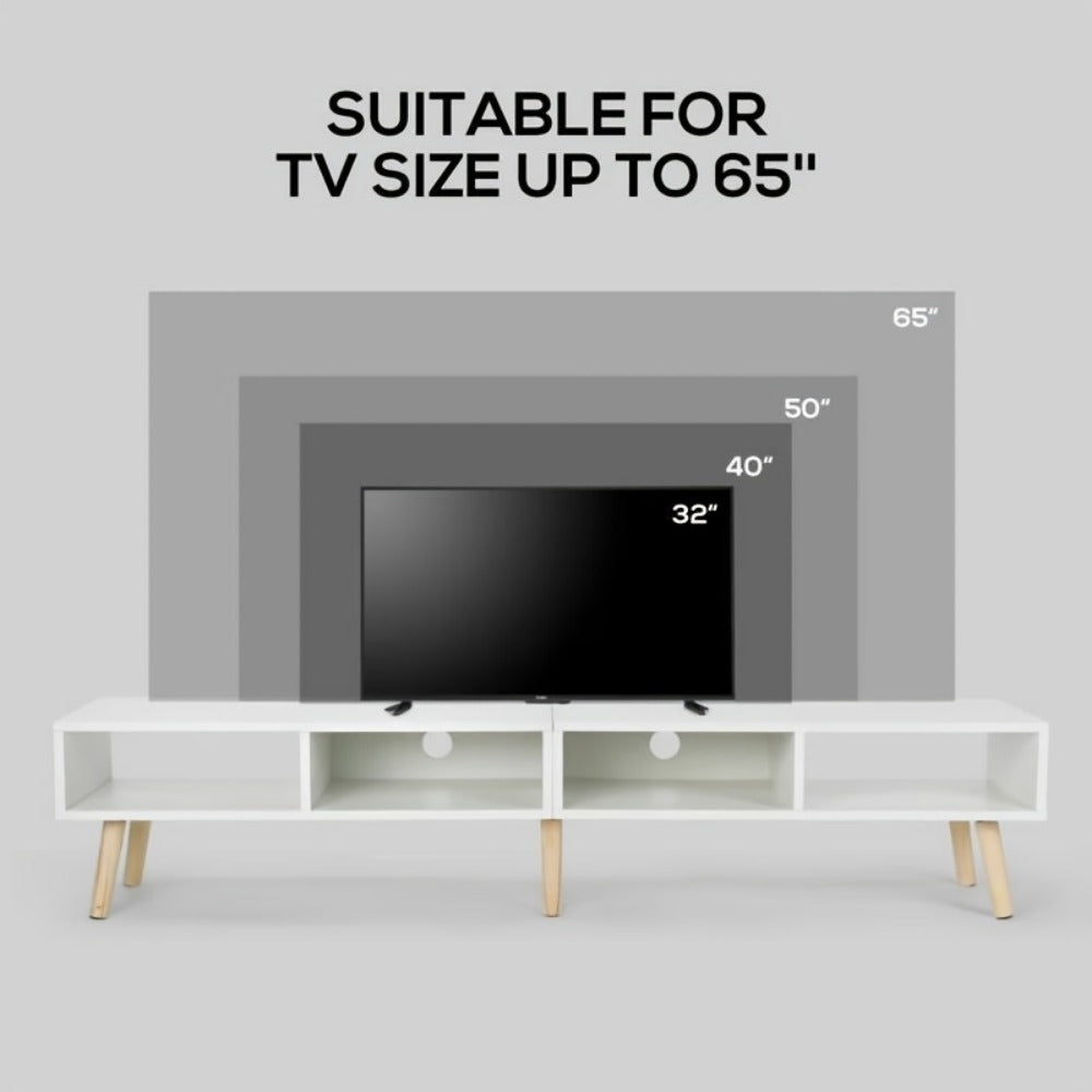 59-Inch Wood TV Stand with Cable Management for Practical Everyday Home Use in Living Room detail image