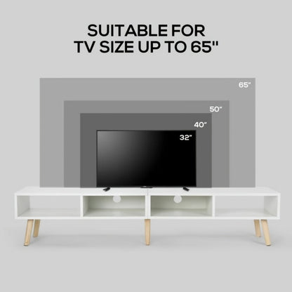 59-Inch Wood TV Stand with Cable Management for Practical Everyday Home Use in Living Room detail image