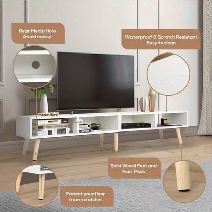 59-Inch Wood TV Stand with Cable Management for Practical Everyday Home Use in Living Room detail image - detail view 3
