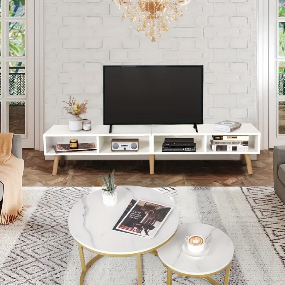 59-Inch Wood TV Stand with Cable Management for Practical Everyday Home Use in Living Room detail image - detail view 6