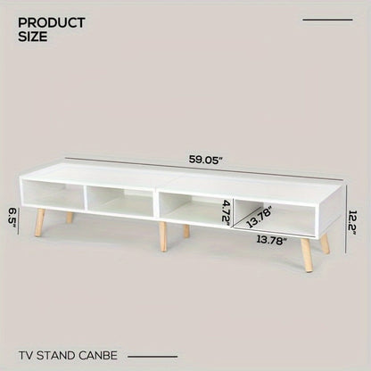 59-Inch Wood TV Stand with Cable Management for Practical Everyday Home Use in Living Room detail image - detail view 9