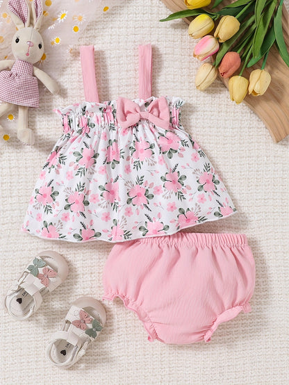 Baby Girl Floral Outfit Set - Spring