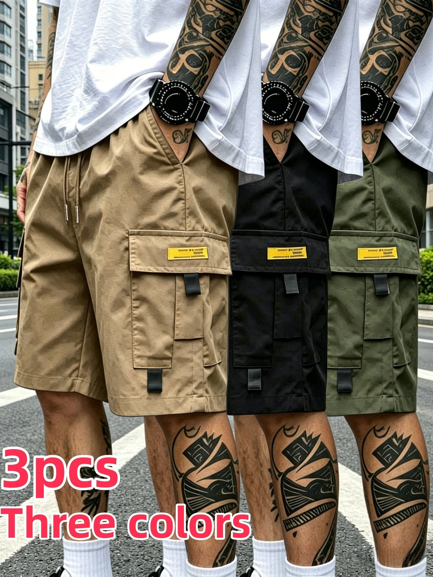 Men's Cargo Shorts - Drawstring Waist With Pockets Travel Style 411557