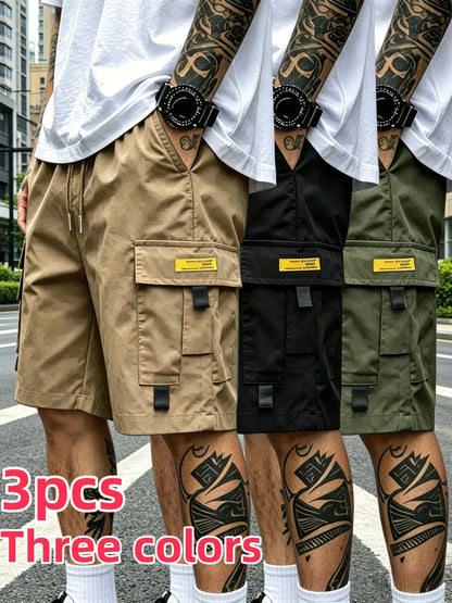 Men's Cargo Shorts - Drawstring Waist With Pockets Travel Style 411557