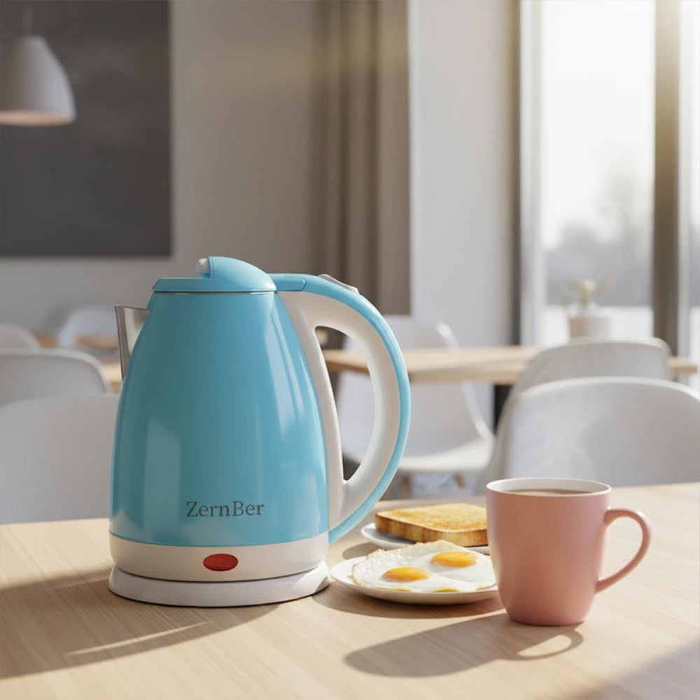 Electric Kettle 60oz 1000W with LED Indicator – Fast Boiling Hot Water Kettle with Heating Base, Auto Shut-Off & Boil-Dry Protection, Perfect for Coffee & Tea, Ideal Holiday Gift – Blue