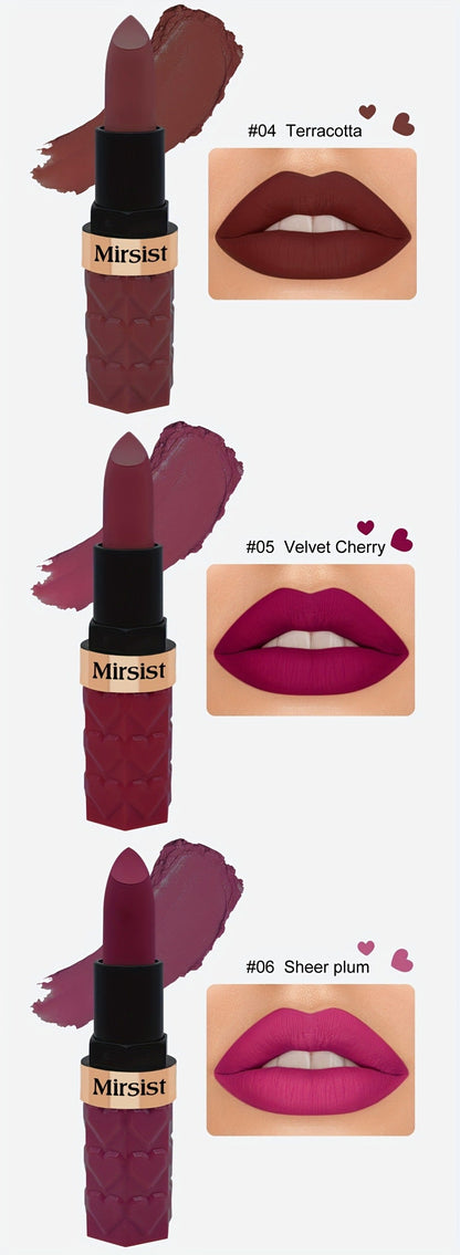 Berry Red Velvet Matte Lipstick Set 6 Colors Waterproof Long-Lasting Smudge-Proof – Non-Fading 12H Wear Velvety Lip Color for All Skin Types Daily Wear Special Events Holiday Gift Women