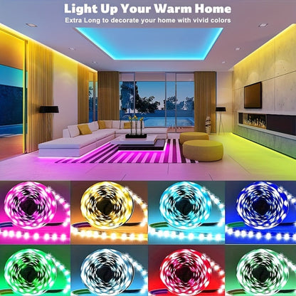 Color Changing LED Strip Lights 100FT with App Control & 44-Key Remote, 24V RGB Music Sync, Adjustable Brightness, Bedroom Kitchen Living Room Home Christmas Party Decoration with 24V Adapter Included