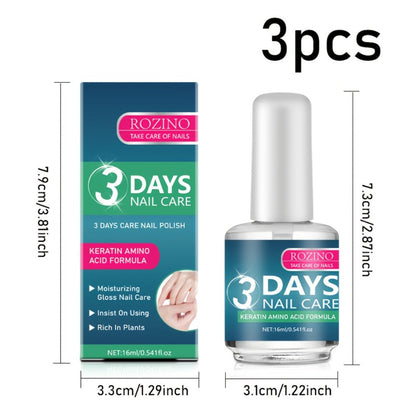 Keratin Nail Strengthening Oil 3-Pack — 3-Day Visible Results Quick-Drying Moisturizing Nail Care Oil, Prevents Peeling Breakage & Delamination, Enhances Nail Gloss for Brittle Fragile Soft Nails Women