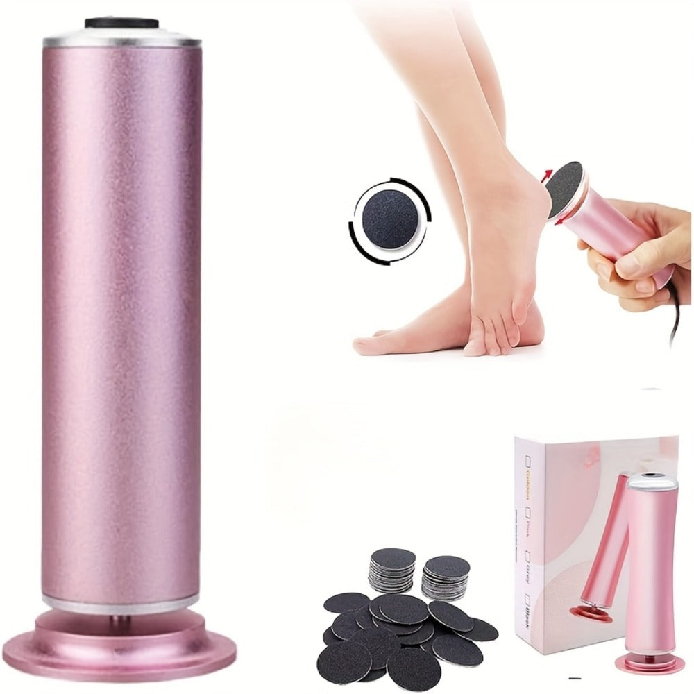 Electric Foot Callus Remover with 60 Replacement Pads – Adjustable Speed USB Rechargeable Dead Skin Remover for Men & Women, Metal Body