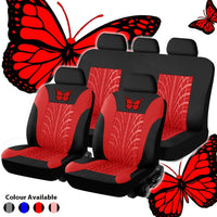 Butterfly Tire Pattern - Black with Red