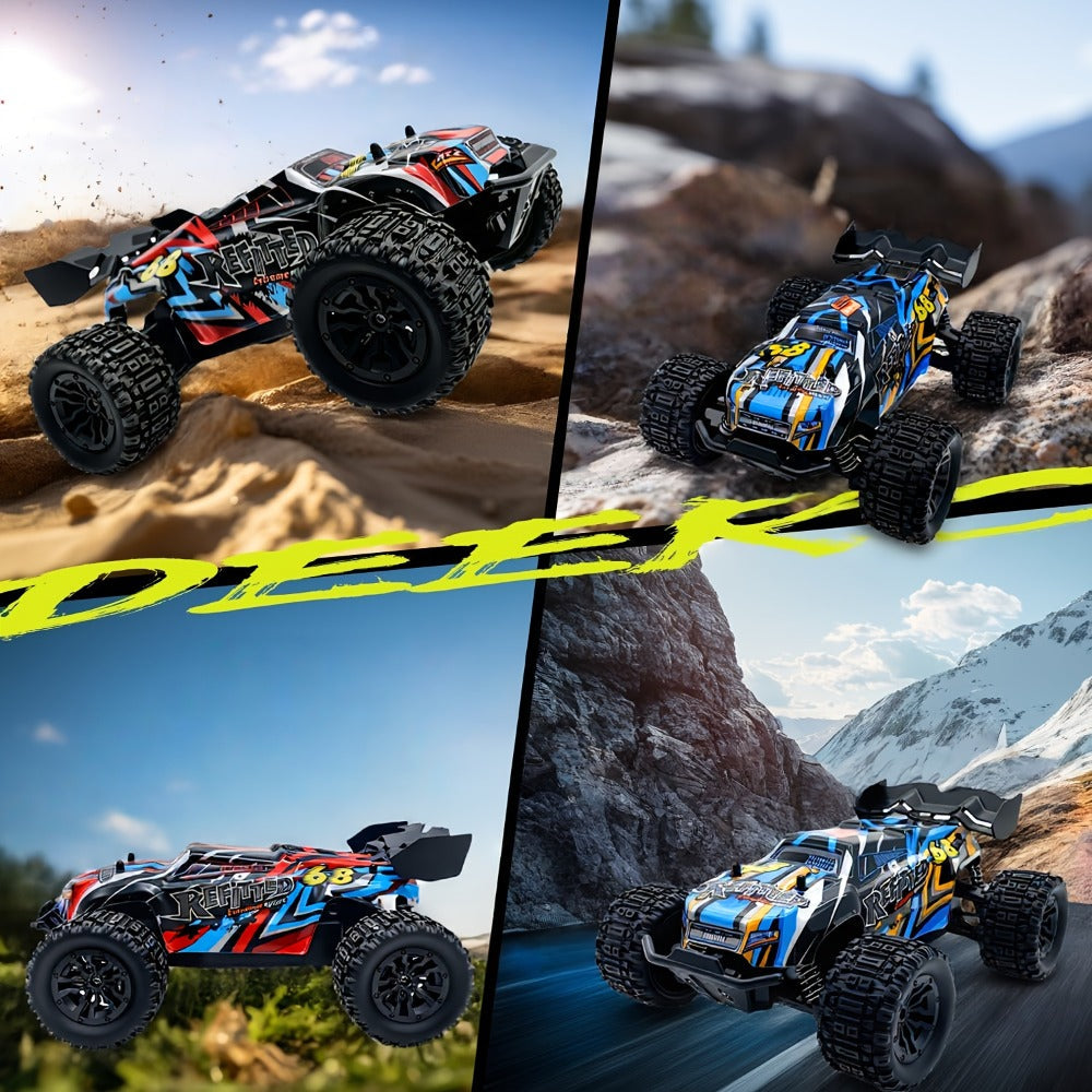 1:18 Scale RC Off-Road Car 35+ KM/H 4WD – 2.4GHz High Speed All-Terrain Remote Control Truck, Hobby Grade RC Racing Crawler for Kids & Adults, Birthday Gift, Blue or Red